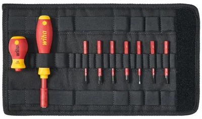Image de Kit de démarrage tournevis et embouts Wiha slimVario ( 2831 T902 41233 ) en pochette VDE 1000 Volt
