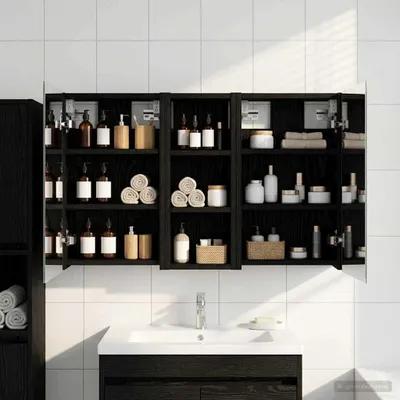 Immagine prodotto di Maison Exclusive - Set di 3 mobili da bagno, dimensioni 80 x 10,5 x 50 cm, materiale: legno composito