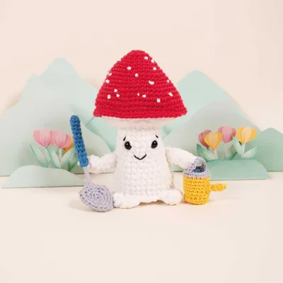 Produktbild von DMC Amigurumi Häkelkit "Gärtnerpilz", 14,5x15cm