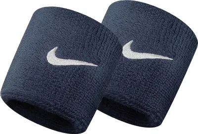 Immagine prodotto di Fascia antisudore Nike Unisex Swoosh, confezione da 2 pezzi BS1142 (taglia unica) (blu navy)