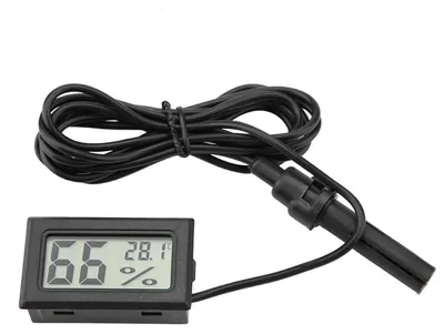 Produktbild von Aquarien-Messgerät Mini LCD Thermometer Hygrometer, externe Sonde, für Brutmaschinen, Reptilienbecken