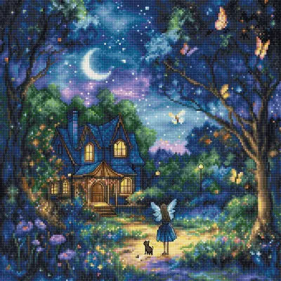 Zdjęcie produktu dla Zestaw do haftu krzyżykowego Letistitch „Lunas Garden”, 27 x 27 cm
