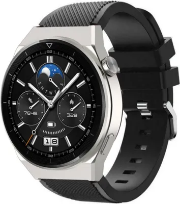 Produktbild von Strap-it Huawei Watch GT 3 Pro 46mm Silikonarmband (Schwarz)