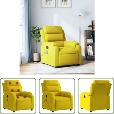 Obrázek produktu pro The Living Store Masážní křeslo Yellow Velvet