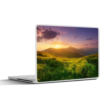 Produktbild von MuchoWow® Laptop Aufkleber Sticker Cover Berge - Sonne - Natur 40x30 cm - Laptop Dekoration - Selbstklebend
