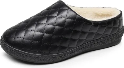Produktbild von ASKSA Damen Hausschuhe Herbst Winter Wasserdichte Warme Hausschuhe Heimschuhe, Schwarz, Größe: 36