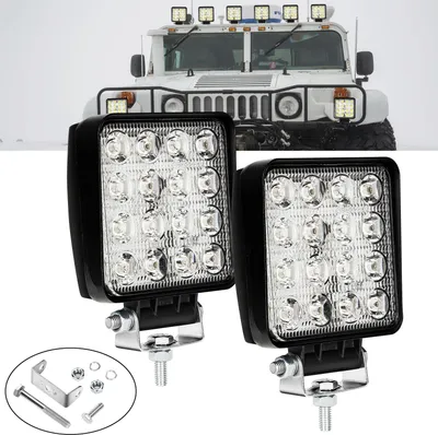 Obrázek produktu pro Jopassy LED pracovní světlo 48W LED světlomet obdélník IP67 Vodotěsné 12V 24V pro nákladní vozidla, offroad, SUV, ATV, couvací světlo traktoru 2 kusy