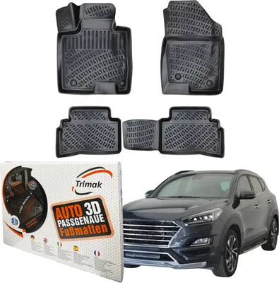 Produktbild von Trimak Autofußmatten kompatibel mit Hyundai Tucson 4.Gen Hybrid ab 2020 Auto Allwetter Gummimatten