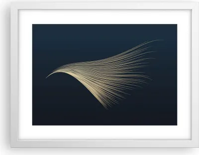 Produktbild von Gerahmtes Poster - Weißer Rahmen - Golden Borsten Abstraktion - 40x30 cm - Wand Bild - Wanddeko - Wandbilder - Kunstposter - Wandposter - Bilderrahmen - Bilder - Kunstdruck - P2WAA40x30-4734