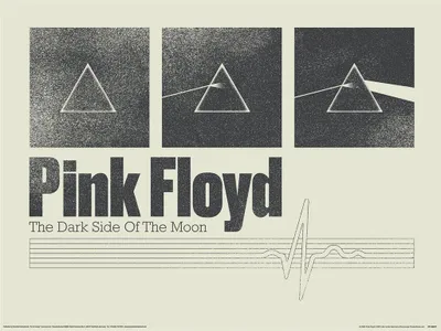 Image de Pink Floyd - printed "Dark Side 50th Prism" PM9190 (40 cm x 30 cm) (Schwarz/Weiß)