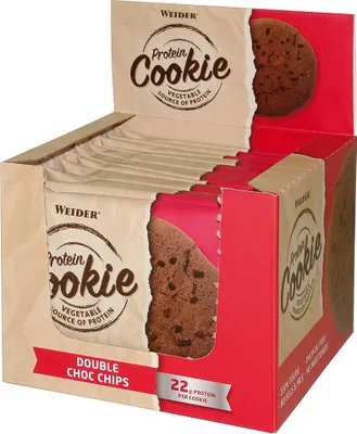 Produktbild von Weider Protein Cookie – 12 Riegel a 90 g Double Choc Chips