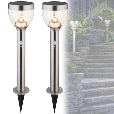 Produktbild von Solarleuchten Garten Weg 2er Set Bewegungsmelder Solarlampe Außen Leuchte Solar