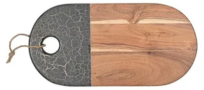 Obrázek produktu pro Servírovací prkénko z přírodního dřeva – černá barva – 50 × 25 cm