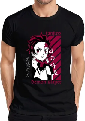 Zdjęcie produktu dla Koszulka męska Tanjiro Demon Slayer Kimetsu no Yaiba Anime Gift Cosplay, czarny, XL