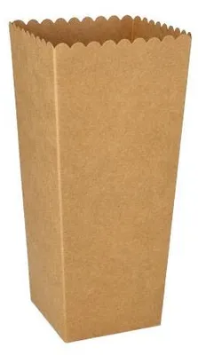 Produktbild von Popcorn-Boxen Pappe "pure" eckig 1300 ml 19,7 cm x 7 cm x 7 cm braun klein
