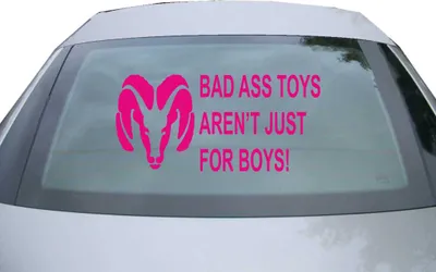 Produktbild von Indigos UG - Aufkleber Heckscheibe & Motorklappe DE6290 - pink - 600x285 mm - Bad Ass Toys Aren't Just For Boys - Auto Scheiben Fenster Heckklappe Tuning Racing JDM - Die cut