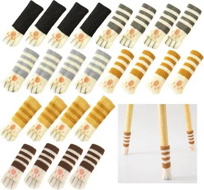 Produktbild von Famanu Stuhlsocken Hoch elastische Stuhlbeinschoner - 24 Stück in 6 Designs