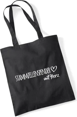 Produktbild von Huuraa Jutebeutel Stammzellenspender mit Herz 10 Liter Black Baumwolle Tasche Geschenkidee