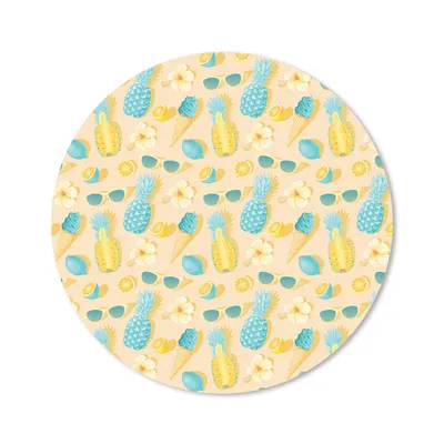 Produktbild von MuchoWow® Mauspad Mousepad Sommer - Muster - Ananas 50x50 cm - Mousepads - Maus Mat - Pad - Mausunterlage - Vinyl