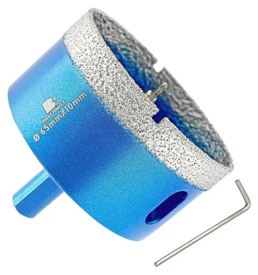 Produktbild von Diamant Fliesenbohrer mit Zentrierbohrer 65mm Dreiecksschaft für Fliesen Stein Granit Marmor