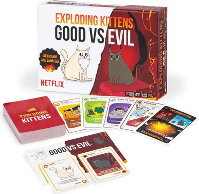 Obrázek produktu pro Rodinná karetní hra Exploding Kittens Good vs. Evil s vysokými sázkami
