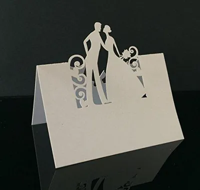 Tischkarten 50 Stück, Platzhalter für Hochzeiten & Partys, weiß