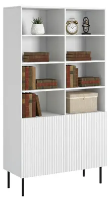 Produktbild von Dmora Bücherregal Ghilarza 100x42x176,5 cm Weiß, ein Regal, 2 Türen