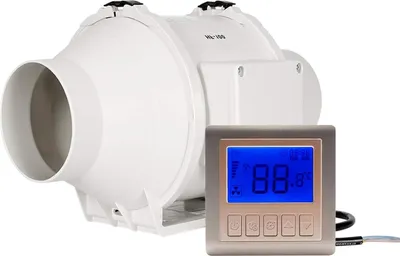 Produktbild von 150 mm Ventilator 530 m³/h - regelbaar - intelligente Steuerung - Zeit Temperatur Kontrolle - Lüftungsstrom - Garage Klimaanlage
