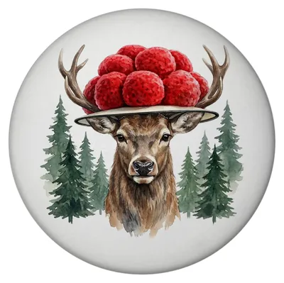 Produktbild von Hirsch mit Bollenhut Magnet Schwarzwald Motiv