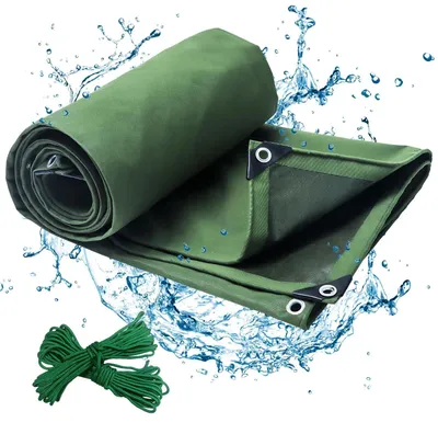 Produktbild von Abdeckplane - Canvas-Plane - 650 g/m² Extra robust - Wasserdicht - UV-beständig - Reißfest - 3 x 4 m - Grün