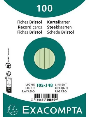 Zdjęcie produktu dla Exacompta 20x karteczki indeksujące A6 w linie, 100 sztuk w opakowaniu termokurczliwym - Zielone - 10849SE