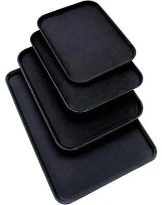 Produktbild von Tablett, mit rutschhemmender Oberfläche, schwarz, 46 x 36 cm (BxT)