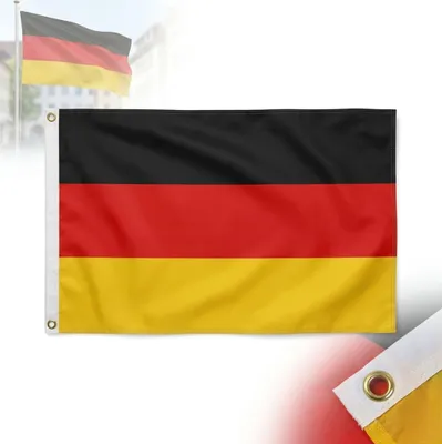 Produktbild von DEUTSCHE FLAGGE DEUTSCHLAND 90 x 60 cm mit Ösen zum Aufhängen, robust