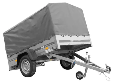 Zdjęcie produktu dla Przyczepka jednoosiowa 200x125 UNITRAILER GARDEN 201 KIPP ze stelażem H-800 i pokrowcem szarym