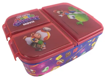 Produktbild von Brotdose für Kinder mit 3 Fächern Super Mario