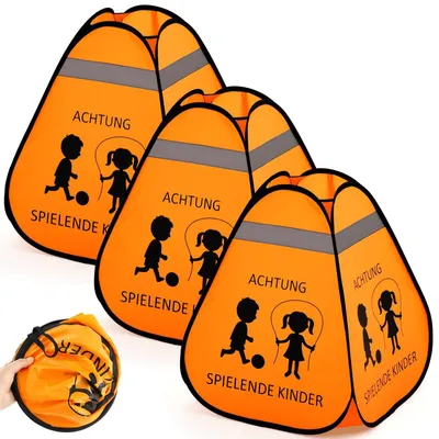 Produktbild von 3 Verkehrsschilder für Kinder, Spielzeug-Ausfahrwarnung