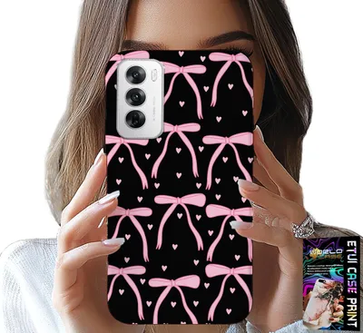 Image de Etui pour Oppo Reno12 Pro 5G - Rubans noirs et roses