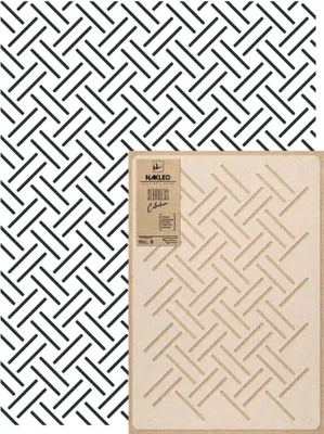 Produktbild von Wandschablone Groß Muster, Malschablone 59x95 cm Korbgeflecht Weben Wiederverwendbare Kunststoff, Geometrische Tapete Wandgestaltung