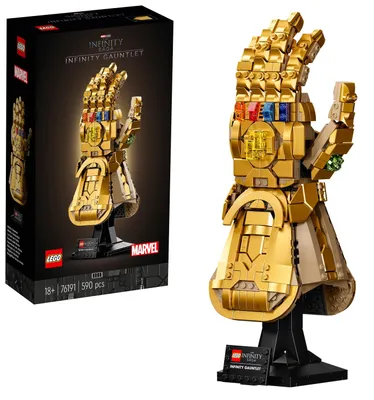 Immagine prodotto di LEGO Marvel, Guanto dell'Infinito, modello del guanto di Thanos degli Avengers, regalo per uomini e donne e fan dei supereroi, set di costruzione per adulti, collezione 76191