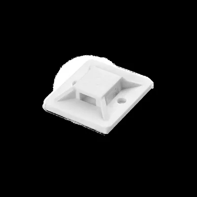 Obrázok produktu pre Držiak káblovej pásky, samolepiaci, 20x20 mm, biely, 50 kusov