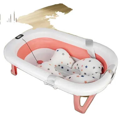 Image de Baignoire pour bébé, très spacieuse, matériaux sûrs, rose