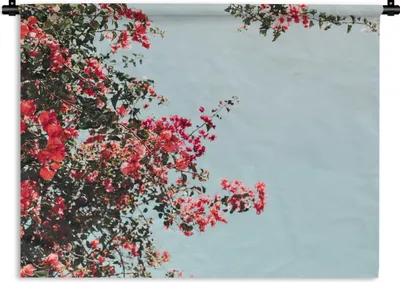 Produktbild von MuchoWow® Wandteppich Wandbehang Blumen - Luft - Rosa 120x90 cm Tapisserie Dekoration Wandtuch - Wohnen - Aufhänger für die Wand