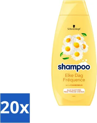 Zdjęcie produktu dla Schwarzkopf – Szampon – Codzienny – Rumianek – Do wszystkich rodzajów włosów – 400 ml – Opakowanie ekonomiczne – 20 sztuk