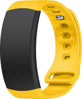 Produktbild von Ersatz Silikon Armband Für Samsung Gear Fit 2 SM-R360 Uhrenarmband Samtgelb L