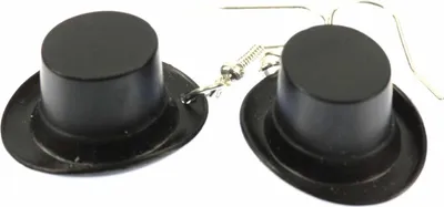 Produktbild von Zylinder Ohrringe Hut Miniblings Zauberhut Hüte Magier Zirkus Ohrhänger schwarz