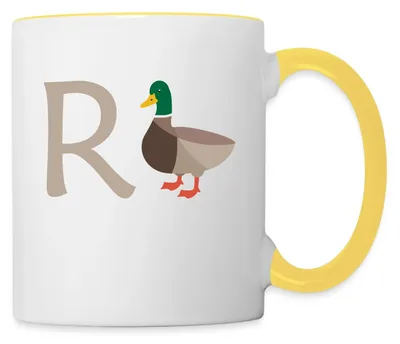 Produktbild von Spreadshirt Rente Ente Ruhestand Pension Rentner Geschenk Tasse Zweifarbig, One size, Weiß/Gelb
