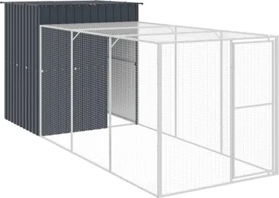 Obrázok produktu pre vidaXL Klietka pre kurčatá s výbehom antracitová 165x455x181 cm oceľ pozinkovaná