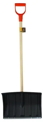 Imagen del producto de Pala para nieve con mango de madera, color negro