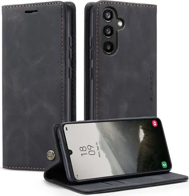 Obrázok produktu pre KZB Samsung Galaxy A34 5G Puzdro na mobilný telefón Premium Leather Flip Cover Stand Function Black