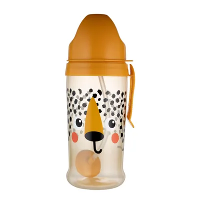 Produktbild von Canpol babies Trinkbecher für Kinder mit Strohhalm und Gewicht BabiesBoo Gepard 9 m+ 350 ml 56/510_ora